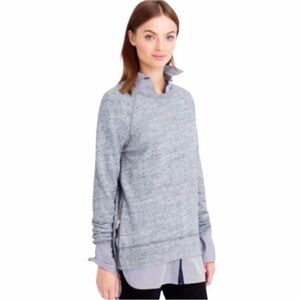 J. CREW Gray Side Zippers Crew Neck Sweatshirt M